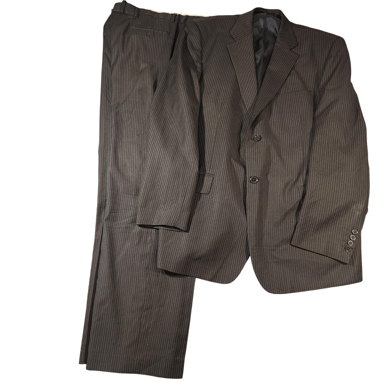 Giorgio Zillioni Suit Mens 48 Long 42w Pinstripe Wool 2 Button Made In Italy